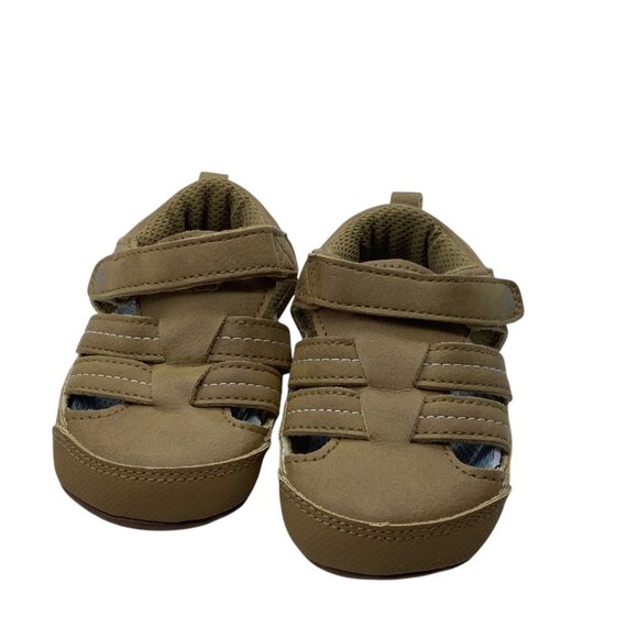 Surprize By Stride Rite Kellyn Baby Tan Sandals Adjustable Straps Size 6-12M - Picture 4 of 7